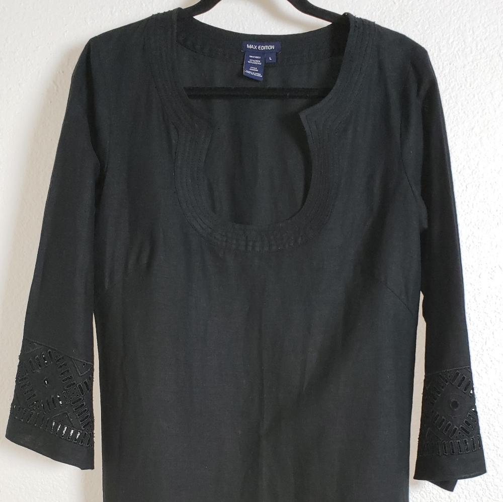 Max Edition Black Sheath Dress Large